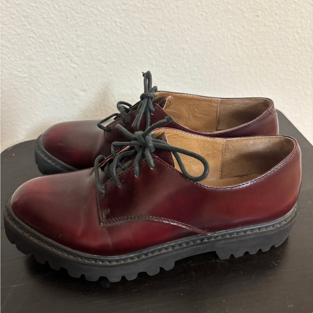 Jeffrey Campbell Dark Red Lace-Up Flats - Picture 5 of 10